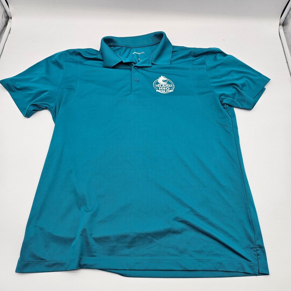 Island H2O Water‎ Park Polo Shirt XL Mens Short Sleeve Logo Blue